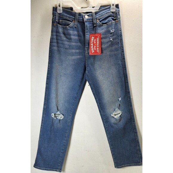 Levi's Denim - Levi's Heritage Womens High Rise Straight Jeans Size 2 Blue Stretch Pants NEW